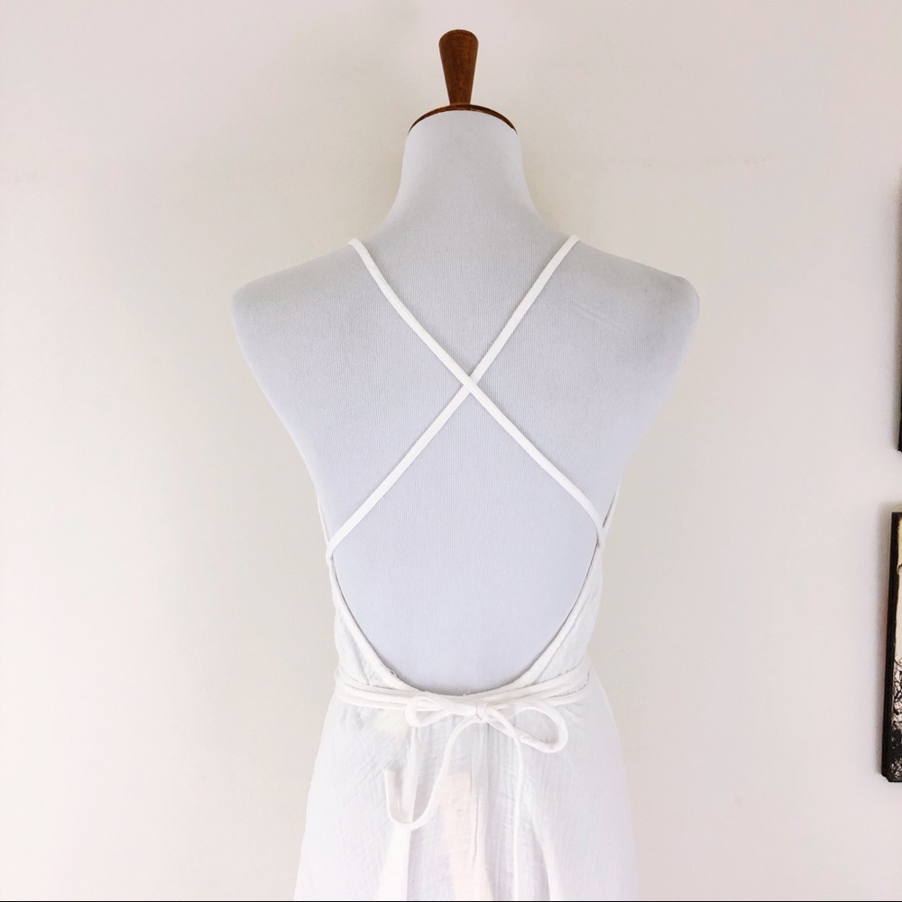 OPHELIA White Gauze Midi Wrap Dress coverup NWT - Picture 5 of 8